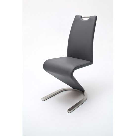 Amanda Z Grey Faux Leather Metal Swinging Dining Chair