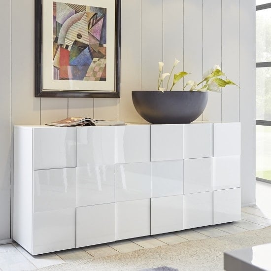 Ashland High Gloss Sideboard With 3 Doors In White