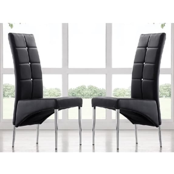 Axton Large Extending White Dining Table 6 Versilia Black Chairs