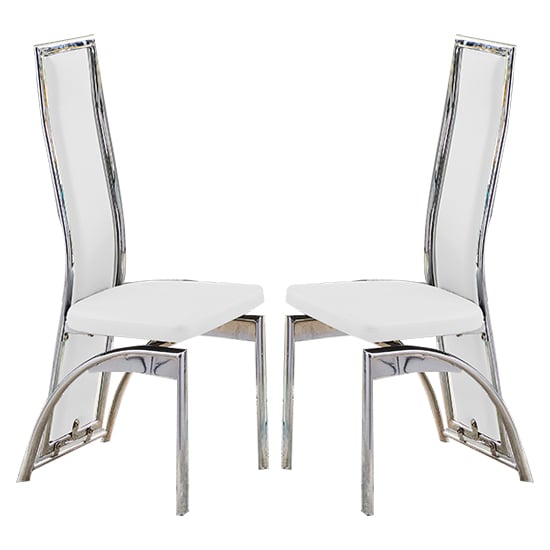 Chickasha White Faux Leather Dining Chairs In Pair