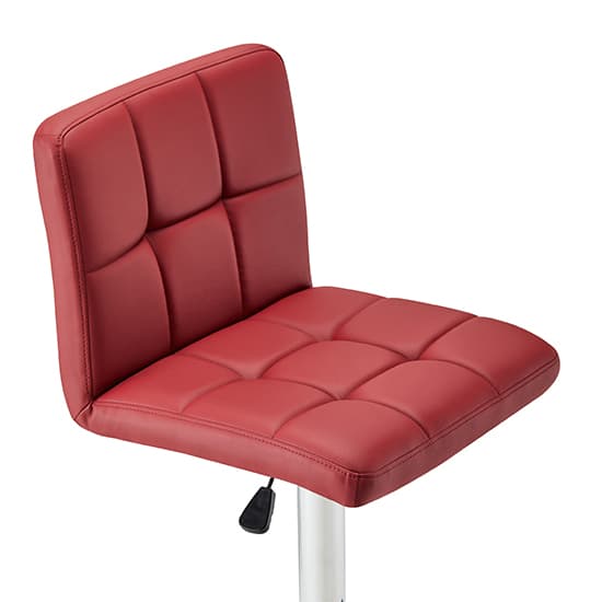 Concord Bordeaux Faux Leather Bar Stools With Chrome Base In Pair