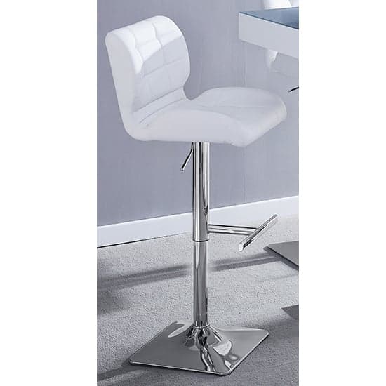 Cortina Grey White Gloss Bar Table With 4 Canyon White Stools