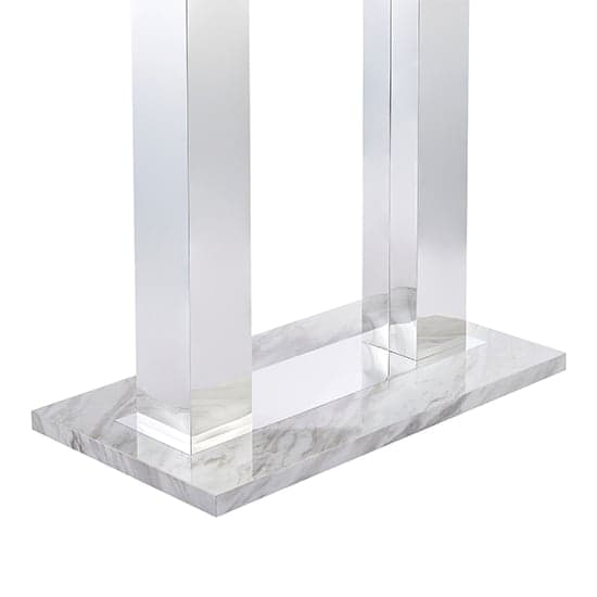 Cortina High Gloss Bar Table Large In Magnesia Marble Effect