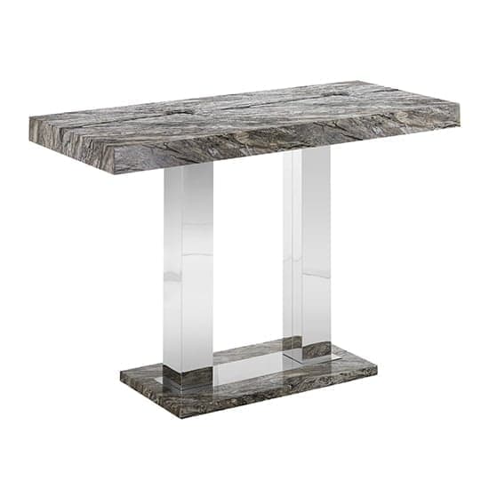 Cortina High Gloss Bar Table Large In Melange Marble Effect