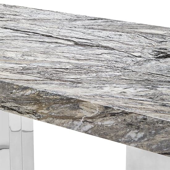 Cortina High Gloss Bar Table Large In Melange Marble Effect