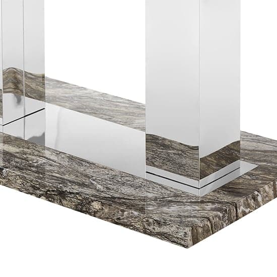 Cortina High Gloss Bar Table Large In Melange Marble Effect