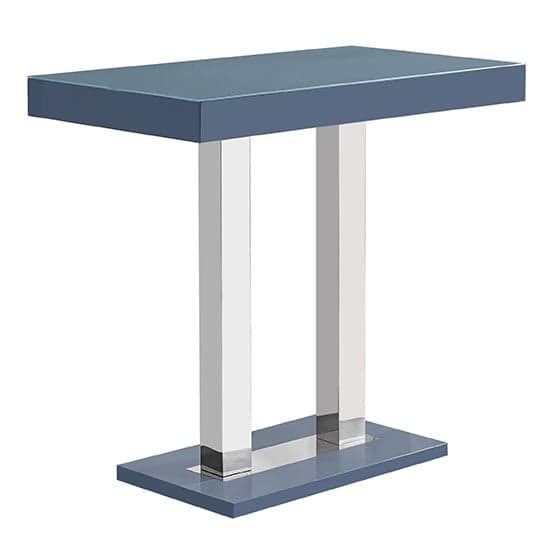 Cortina High Gloss Bar Table Rectangular Glass Top In Grey