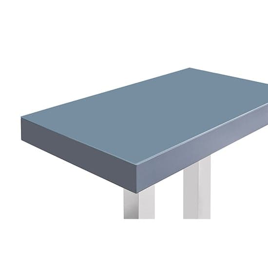Cortina High Gloss Bar Table Rectangular Glass Top In Grey