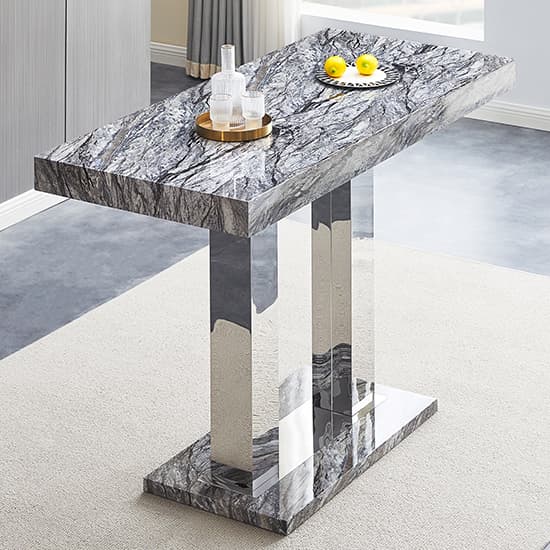 Cortina Melange Effect Bar Table Large 6 Rifle White Stools