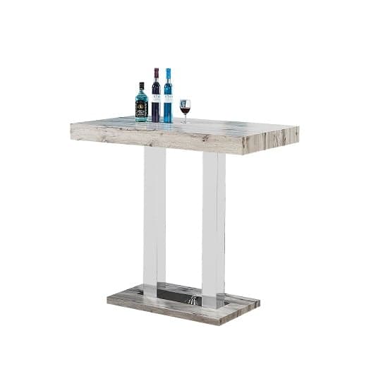 Cortina Rectangular Wooden Bar Table In Grey Oak Effect