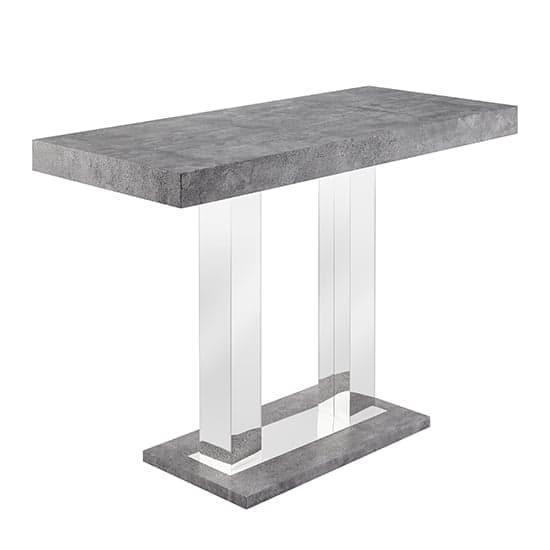 Cortina Wooden Bar Table Rectangular Large In Concrete Effect