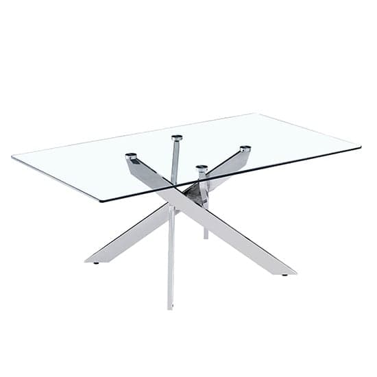 Denton Clear Glass Coffee Table With Chrome Legs