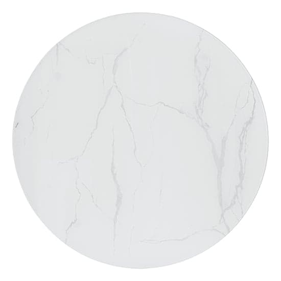 Denton Round Glass Dining Table In Diva Marble Effect