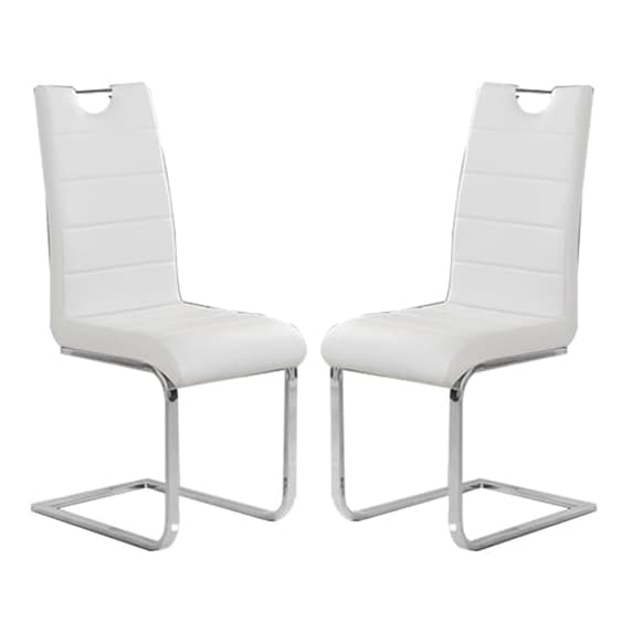 Denton Small Glass Dining Table With 4 Petersburg White Chairs