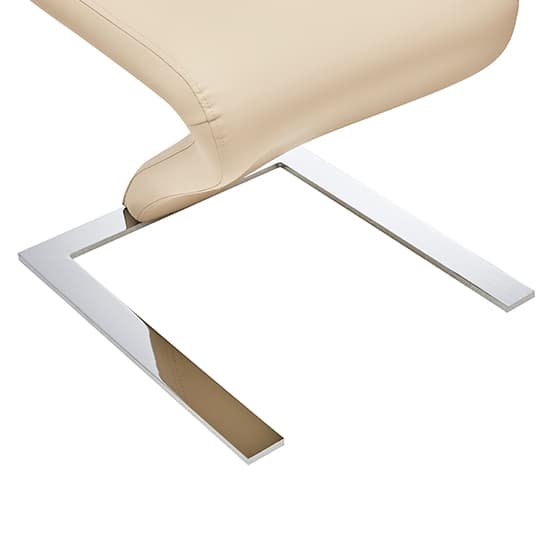 Destin Z Faux Leather Dining Chair In Taupe With Chrome Feet