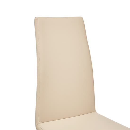 Destin Z Taupe Faux Leather Dining Chairs With Chrome Feet In Pair