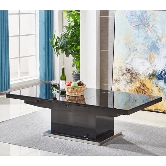 Eldon Extending Glass Top Gloss Coffee To Dining Table In Black