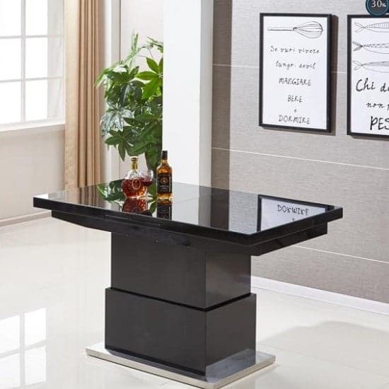 Eldon Extending Glass Top Gloss Coffee To Dining Table In Black