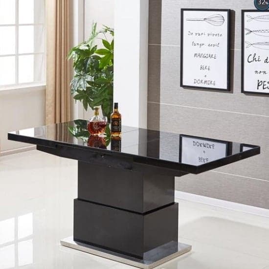 Eldon Extending Glass Top Gloss Coffee To Dining Table In Black