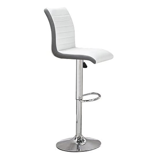 Fernier Concrete Effect Bar Table With 2 Riga White Grey Stools