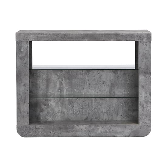 Fernier Wooden Bar Table Unit In Concrete Effect With LED Lights