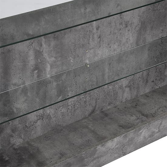 Fernier Wooden Bar Table Unit In Concrete Effect With LED Lights