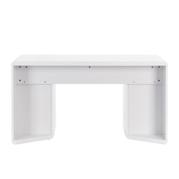 Florence High Gloss Computer Desk In White And Concrete Effect