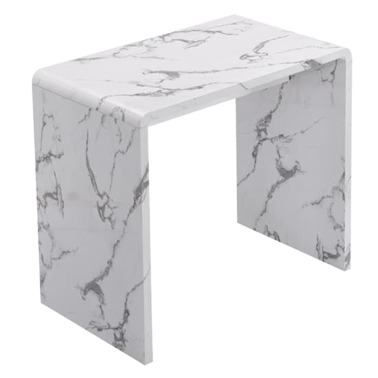 Glassboro High Gloss Bar Table Rectangular In Diva Marble Effect