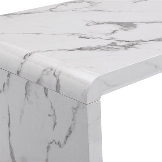 Glassboro High Gloss Bar Table Rectangular In Diva Marble Effect