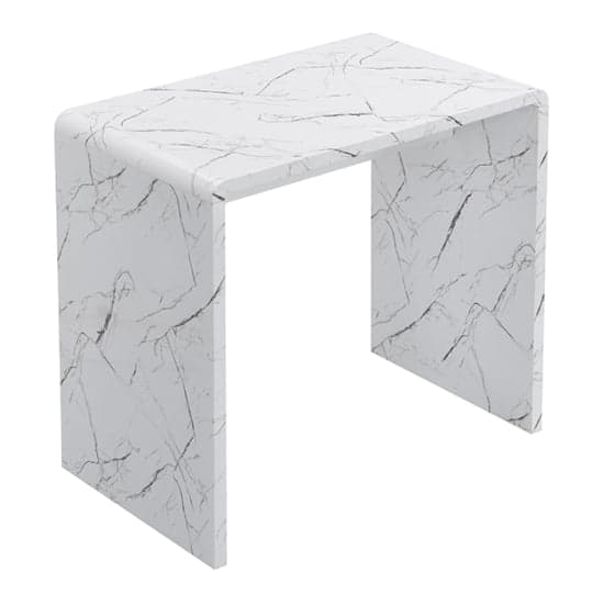 Glassboro High Gloss Bar Table Rectangular In Vida Marble Effect