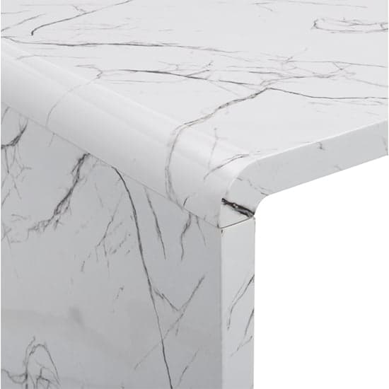 Glassboro High Gloss Bar Table Rectangular In Vida Marble Effect