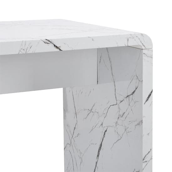 Glassboro High Gloss Bar Table Rectangular In Vida Marble Effect
