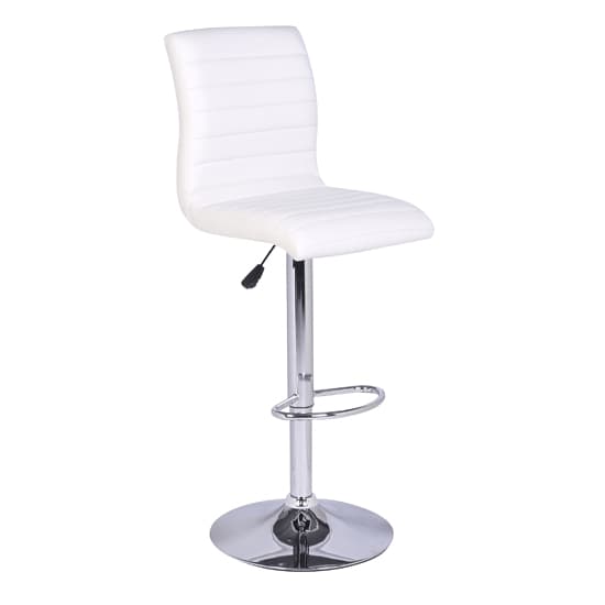 Glassboro Vida Marble Effect Gloss Bar Table 4 Rifle White Stool