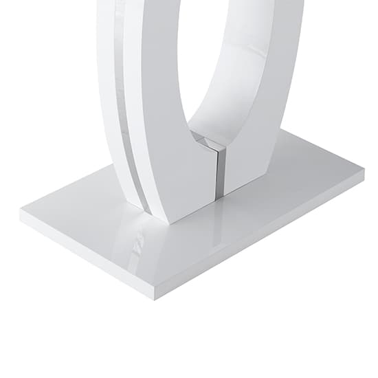 Halifax High Gloss Bar Table In White And Melange Marble Effect