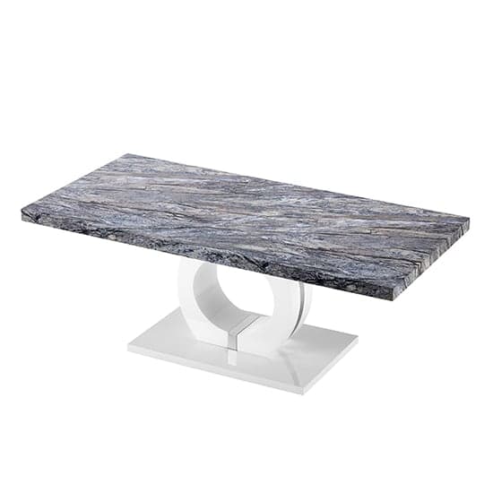 Halifax High Gloss Coffee Table In Melange Marble Effect
