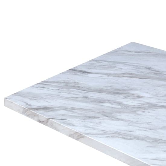 Halifax High Gloss Dining Table In Magnesia Marble Effect