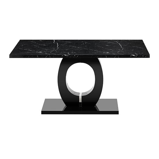 Halifax High Gloss Dining Table In Milano Marble Effect