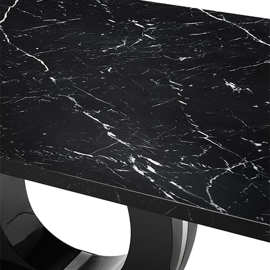 Halifax High Gloss Dining Table In Milano Marble Effect