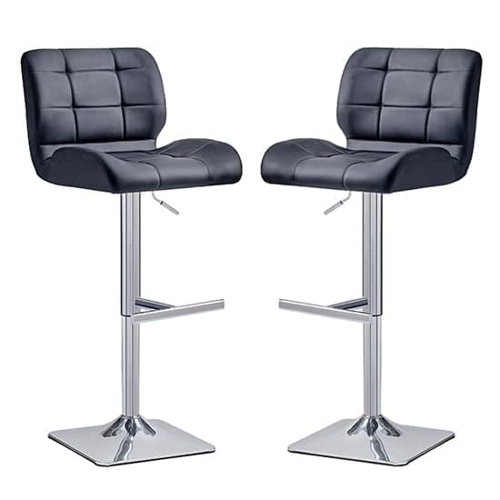 Halifax Milo Marble Effect Bar Table With 4 Canyon Black Stools