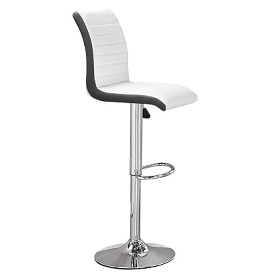 Indio Black High Gloss Bar Table With 4 Riga White Black Stools