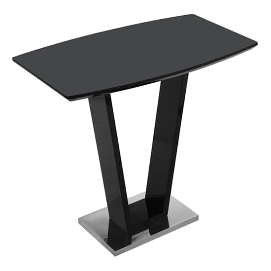 Indio High Gloss Bar Table Rectangular Glass Top In Black