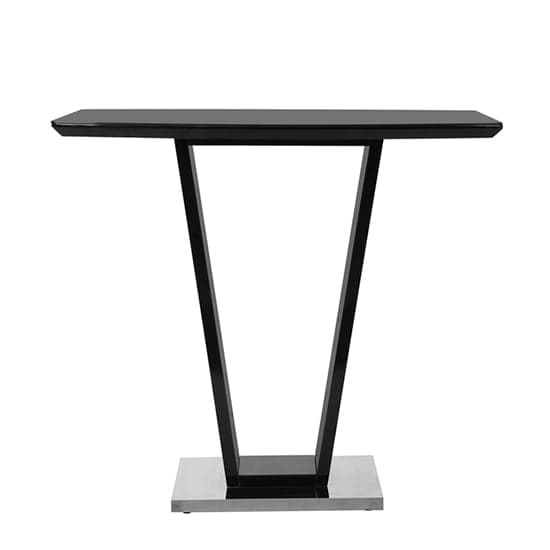 Indio High Gloss Bar Table Rectangular Glass Top In Black