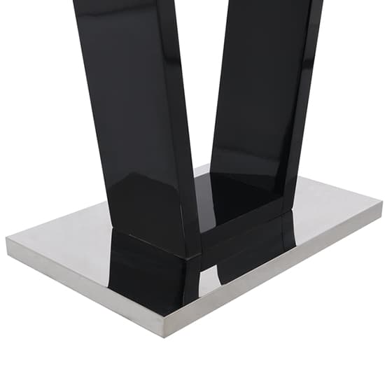Indio High Gloss Bar Table Rectangular Glass Top In Black