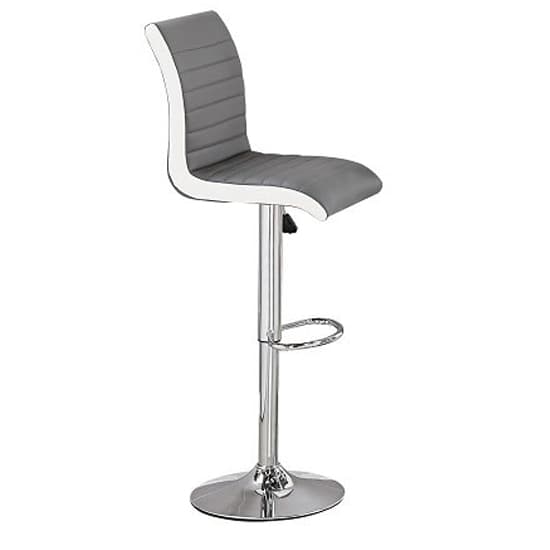 Joplin Rectangular Glass Grey Bar Table 4 Riga Grey White Stools