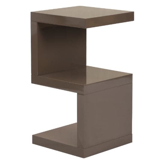 Maharani High Gloss S Shape Design Side Table In Stone