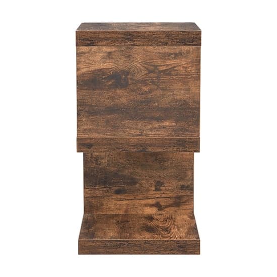 Maharani Wooden S Shape Design Side Table In Rustic Oak