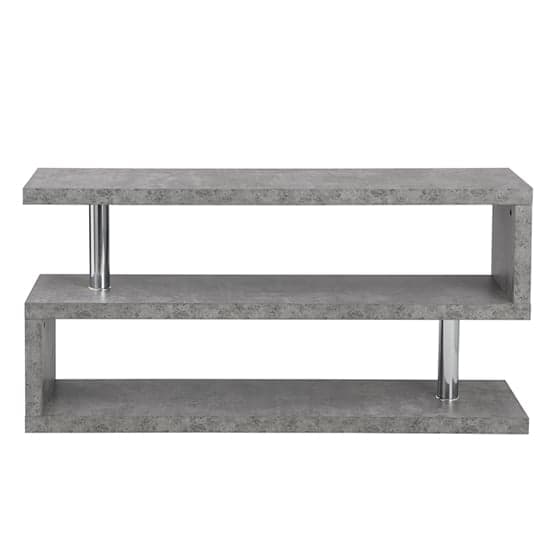 Maharani Wooden S Shape Design TV Stand In Concrete Effect