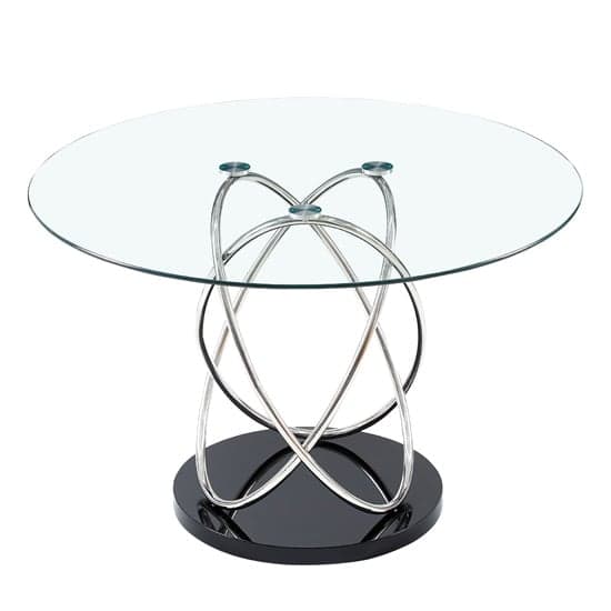 Mariposa Clear Glass Dining Table With Chrome Supports