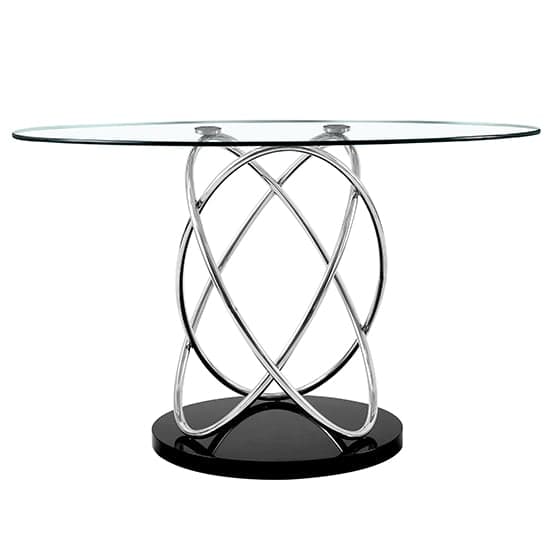 Mariposa Clear Glass Dining Table With Chrome Supports