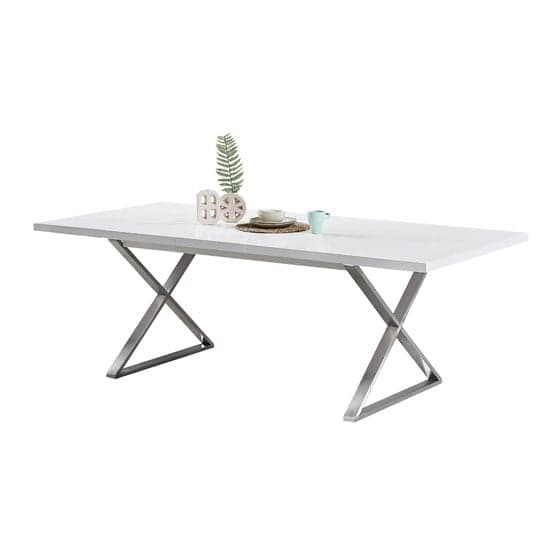 Mayetta Extending High Gloss Dining Table In White